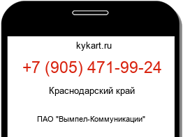 Информация о номере телефона +7 (905) 471-99-24: регион, оператор