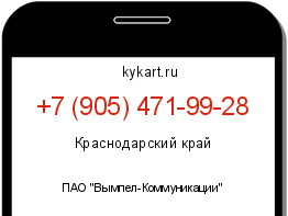 Информация о номере телефона +7 (905) 471-99-28: регион, оператор