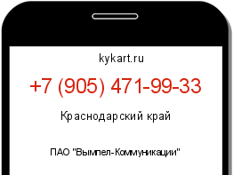 Информация о номере телефона +7 (905) 471-99-33: регион, оператор