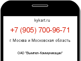 Информация о номере телефона +7 (905) 700-96-71: регион, оператор