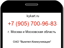 Информация о номере телефона +7 (905) 700-96-83: регион, оператор