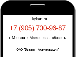 Информация о номере телефона +7 (905) 700-96-87: регион, оператор