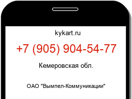 Информация о номере телефона +7 (905) 904-54-77: регион, оператор