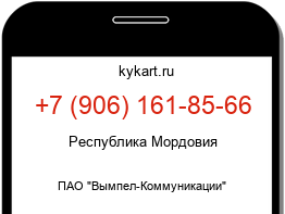 Информация о номере телефона +7 (906) 161-85-66: регион, оператор