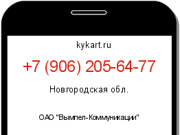 Информация о номере телефона +7 (906) 205-64-77: регион, оператор
