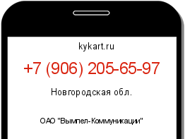 Информация о номере телефона +7 (906) 205-65-97: регион, оператор