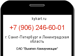Информация о номере телефона +7 (906) 246-60-01: регион, оператор