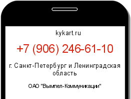 Информация о номере телефона +7 (906) 246-61-10: регион, оператор
