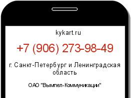 Информация о номере телефона +7 (906) 273-98-49: регион, оператор