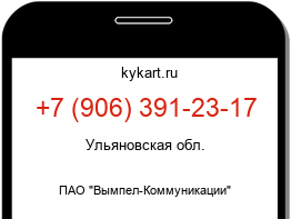 Информация о номере телефона +7 (906) 391-23-17: регион, оператор