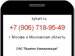 Информация о номере телефона +7 (906) 718-95-49: регион, оператор