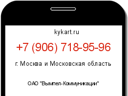Информация о номере телефона +7 (906) 718-95-96: регион, оператор