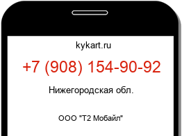 Информация о номере телефона +7 (908) 154-90-92: регион, оператор