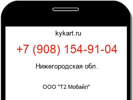 Информация о номере телефона +7 (908) 154-91-04: регион, оператор