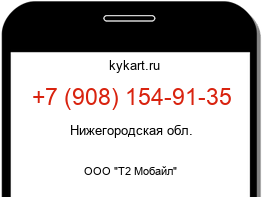 Информация о номере телефона +7 (908) 154-91-35: регион, оператор