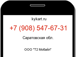 Информация о номере телефона +7 (908) 547-67-31: регион, оператор