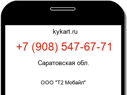Информация о номере телефона +7 (908) 547-67-71: регион, оператор
