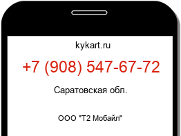 Информация о номере телефона +7 (908) 547-67-72: регион, оператор