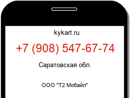 Информация о номере телефона +7 (908) 547-67-74: регион, оператор