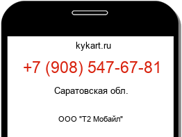 Информация о номере телефона +7 (908) 547-67-81: регион, оператор