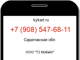 Информация о номере телефона +7 (908) 547-68-11: регион, оператор