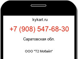 Информация о номере телефона +7 (908) 547-68-30: регион, оператор