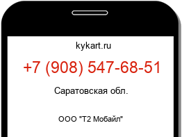 Информация о номере телефона +7 (908) 547-68-51: регион, оператор