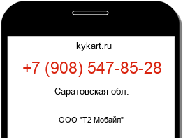 Информация о номере телефона +7 (908) 547-85-28: регион, оператор