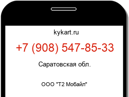 Информация о номере телефона +7 (908) 547-85-33: регион, оператор
