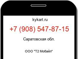 Информация о номере телефона +7 (908) 547-87-15: регион, оператор