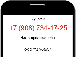 Информация о номере телефона +7 (908) 734-17-25: регион, оператор