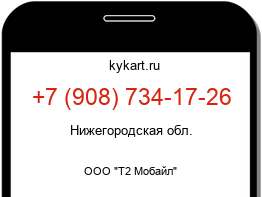 Информация о номере телефона +7 (908) 734-17-26: регион, оператор