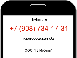 Информация о номере телефона +7 (908) 734-17-31: регион, оператор