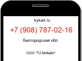 Информация о номере телефона +7 (908) 787-02-16: регион, оператор