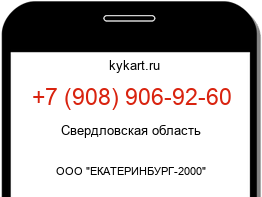 Информация о номере телефона +7 (908) 906-92-60: регион, оператор