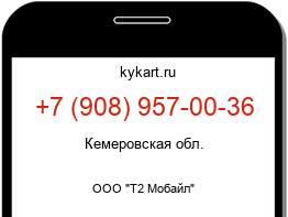 Информация о номере телефона +7 (908) 957-00-36: регион, оператор