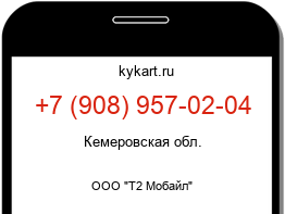 Информация о номере телефона +7 (908) 957-02-04: регион, оператор