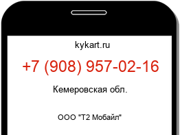 Информация о номере телефона +7 (908) 957-02-16: регион, оператор