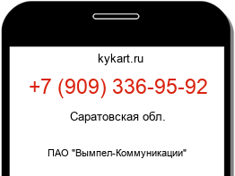 Информация о номере телефона +7 (909) 336-95-92: регион, оператор