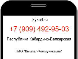 Информация о номере телефона +7 (909) 492-95-03: регион, оператор