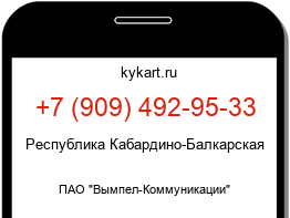 Информация о номере телефона +7 (909) 492-95-33: регион, оператор