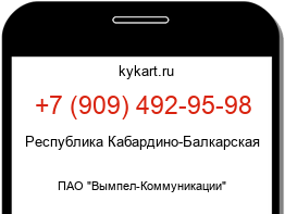Информация о номере телефона +7 (909) 492-95-98: регион, оператор