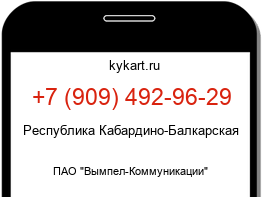 Информация о номере телефона +7 (909) 492-96-29: регион, оператор