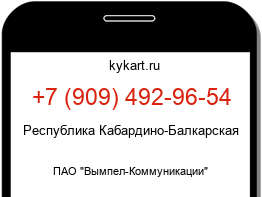 Информация о номере телефона +7 (909) 492-96-54: регион, оператор