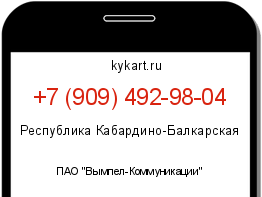 Информация о номере телефона +7 (909) 492-98-04: регион, оператор