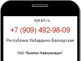 Информация о номере телефона +7 (909) 492-98-09: регион, оператор