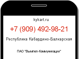 Информация о номере телефона +7 (909) 492-98-21: регион, оператор