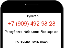 Информация о номере телефона +7 (909) 492-98-28: регион, оператор