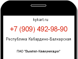 Информация о номере телефона +7 (909) 492-98-90: регион, оператор