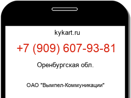 Информация о номере телефона +7 (909) 607-93-81: регион, оператор